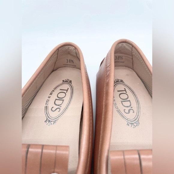 Tod’s Blush Pink/ Aurora double T Gommini leather loafers 38.5 - Picture 5 of 10